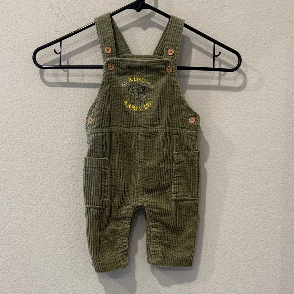Baby Disney Marled Olive Corduroy‎ Kids Overalls Baby 3/6 Months Button Straps